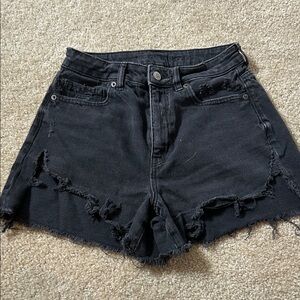 American Eagle Outfitters Black Distressed Jean Shorts